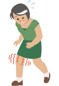 ひざが動きづらくなった患者イラスト