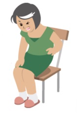 運動したときに膝が痛む患者イラスト