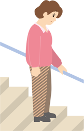 階段を下るイラスト