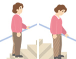 階段の上り下りのイラスト
