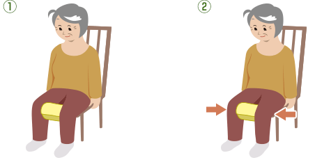 膝の周辺の筋肉を鍛えるトレーニングをしている人のイラスト