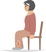脚を床に押しつけるトレーニングをしている人のイラスト