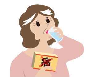痛み止めを飲むイラスト