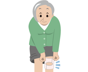 サポーターをつけるイラスト
